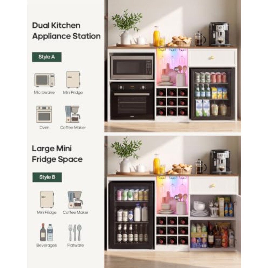 Coffee Bar Cabinet with Fridge - đánh giá và giá Home Bar And Fridge