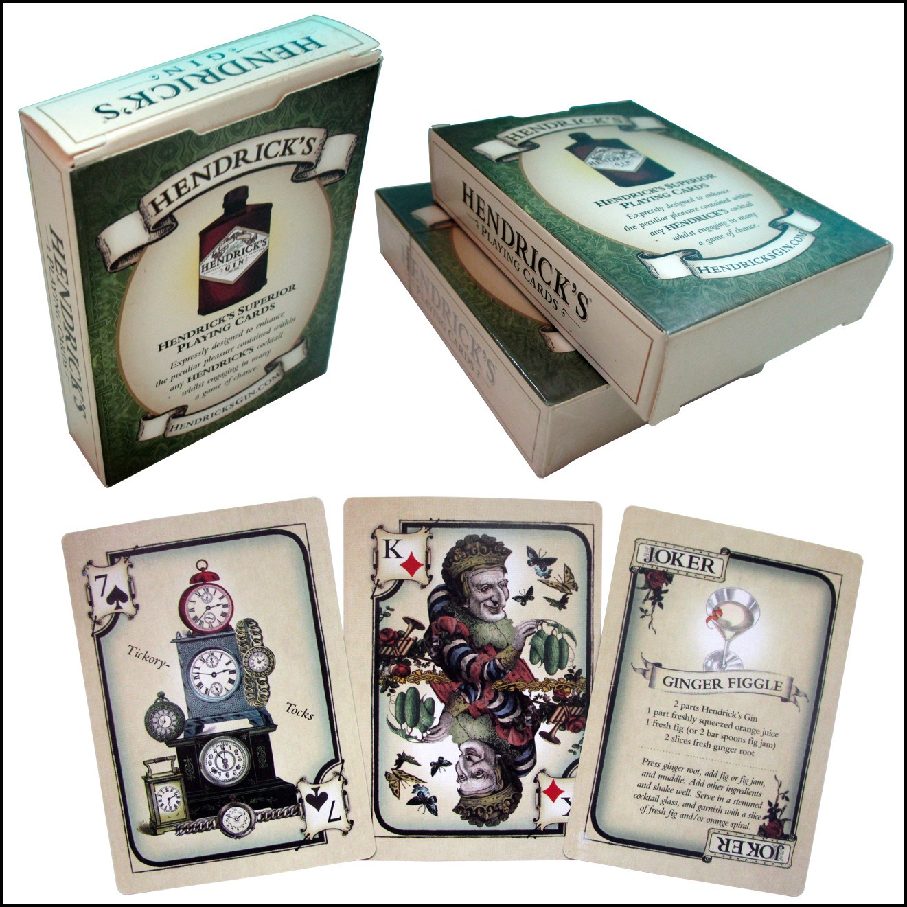 Hendrick's Gin Playing Cards D - đánh giá và giá Cocktail Recipe Book