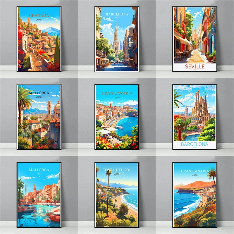 Spain Travel Poster Paris Gran - đánh giá và giá Home Barcelona