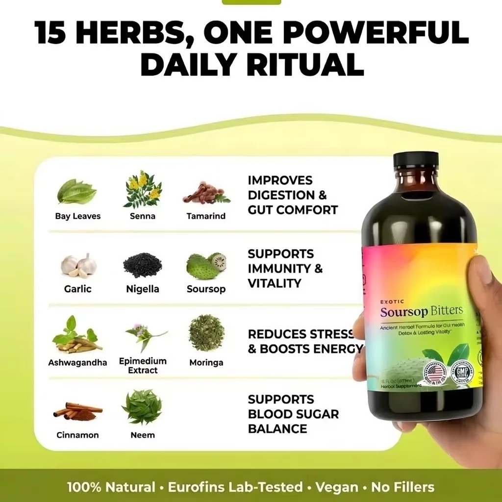 Herbal Soursop Bitters Liquid  - đánh giá và giá Bitters Bottle Set