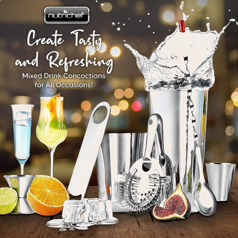 15-Piece Stainless Steel Cockt - đánh giá và giá Cocktail Recipe Book