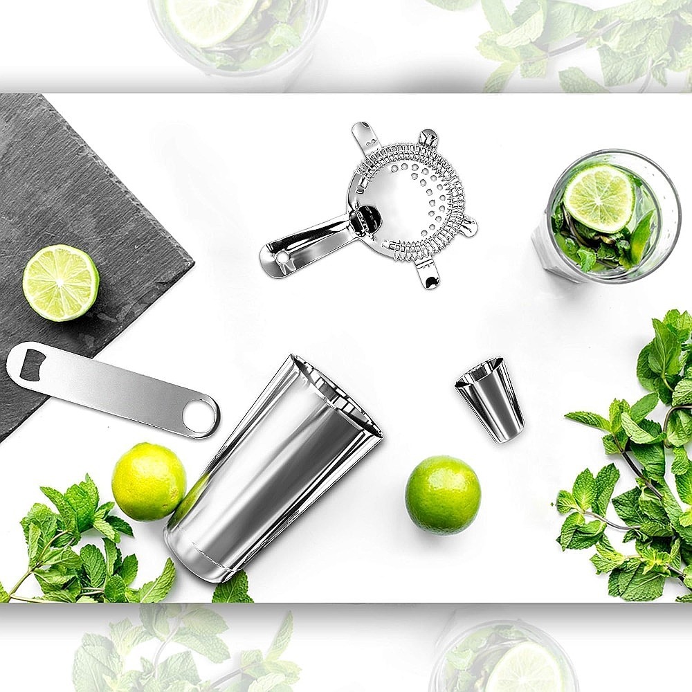 15-Piece Stainless Steel Cockt - đánh giá và giá Cocktail Recipe Book