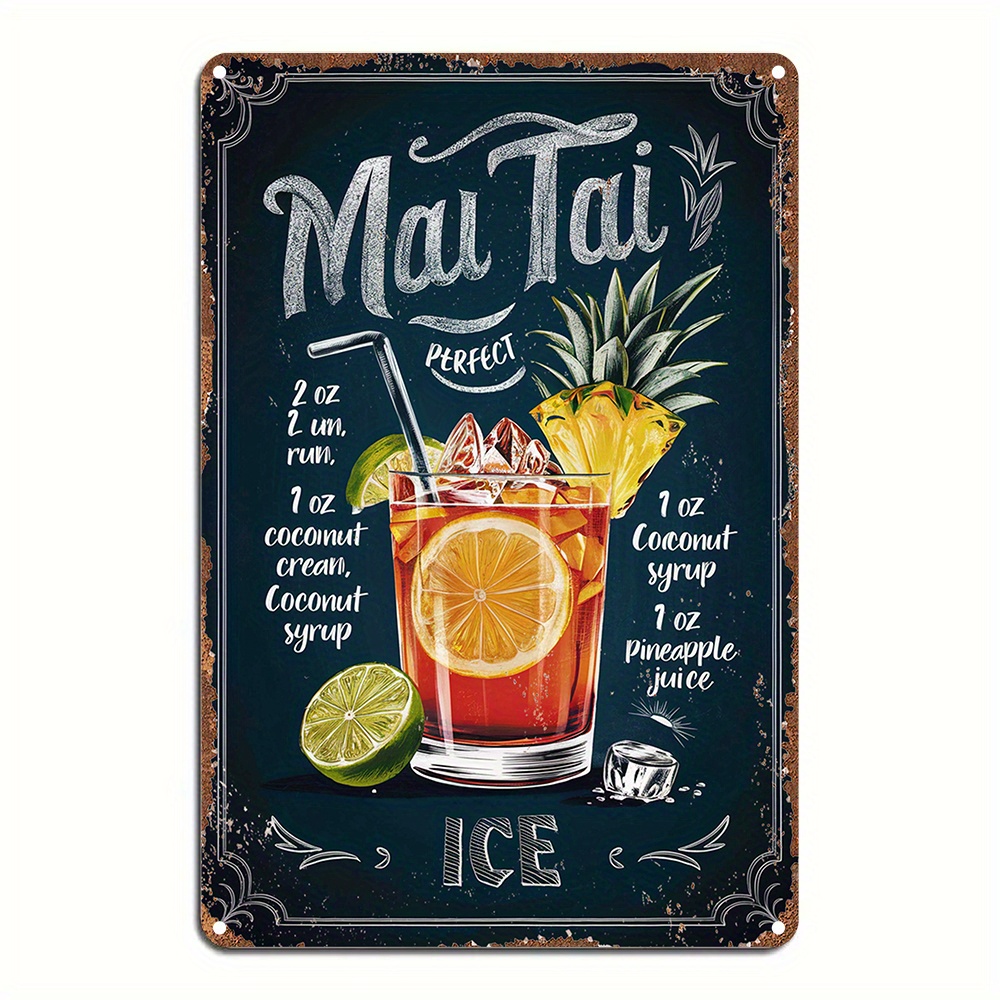 1pc Vintage Mai Tai Recipe Ing - đánh giá và giá Home Bar Lounge