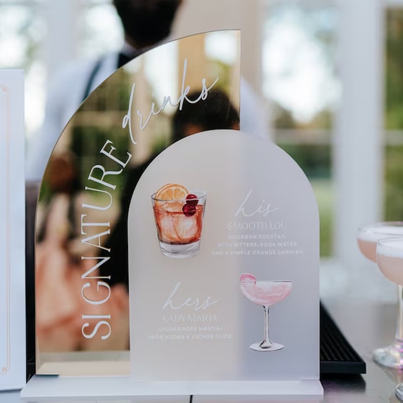 Gold Mirror Wedding Bar Menu S - đánh giá và giá Cocktail Recipe Book